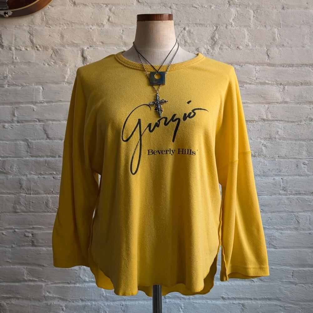 Vintage Yellow Giorgio Beverly Hills Crewneck Sweater